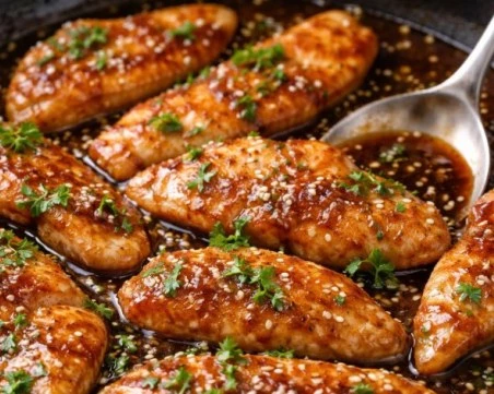 Рецепта за пилешко филе с мед и чесън на тиган