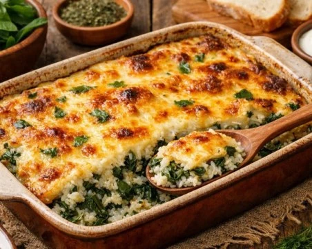 Рецепта за лапад с ориз и заливка на фурна