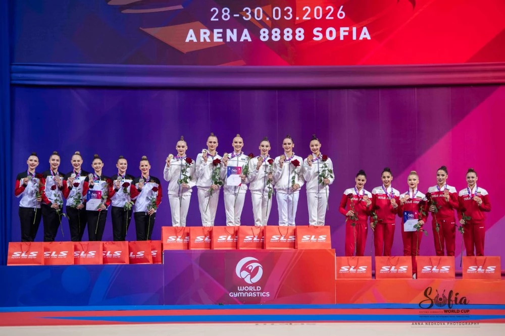 Ансамбълът с бронзов медал от многобоя на Световната купа по художествена гимнастика