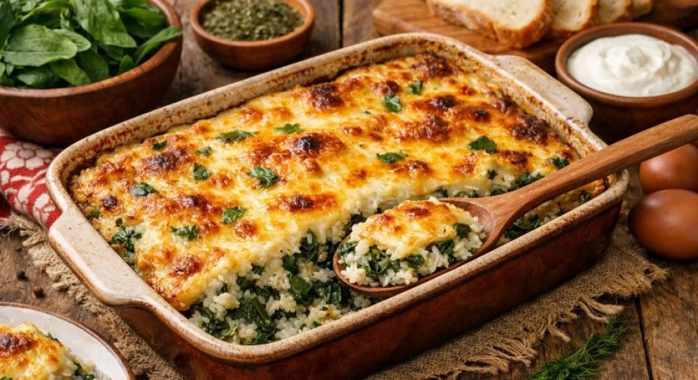 Рецепта за лапад с ориз и заливка на фурна