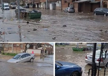 Улици превърнати в реки, плаващи боклуци и погълната кола: Кадри показаха как Столипиново потъна във вода