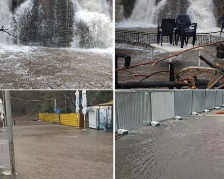 Водопадът в Бачково заля ресторанта и главния път, активираха се 10 свлачища ВИДЕО