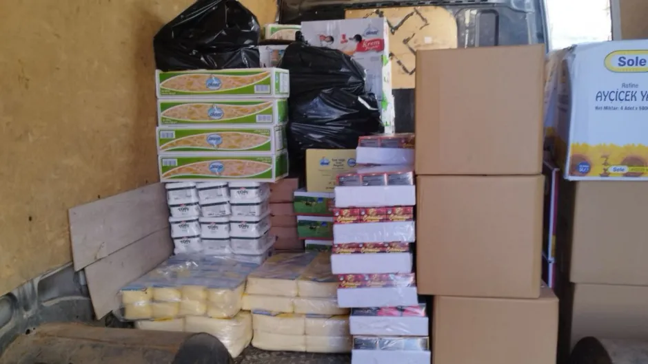 Иззеха половин тон млечни продукти в Хасковско