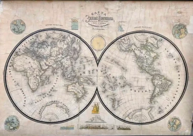 Историческият музей показва реставрирана ценна учебна стенна Карта на земните полукълба