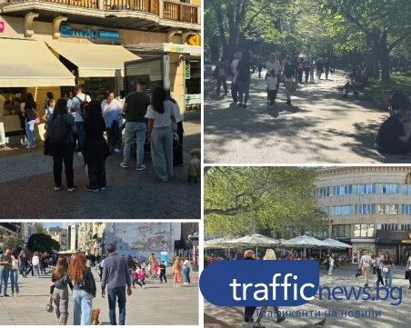 Пловдивчани съчетаха вота с неделна разходка, Главната и кафенетата препълнени
