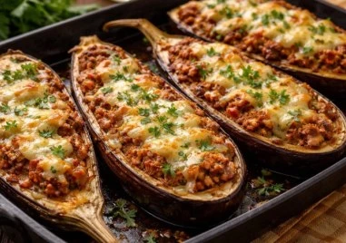 Рецепта за пълнени патладжани с кайма и кашкавал