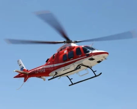 Медицински хеликоптер транспортира мъж с мозъчен кръвоизлив от Смолян до София