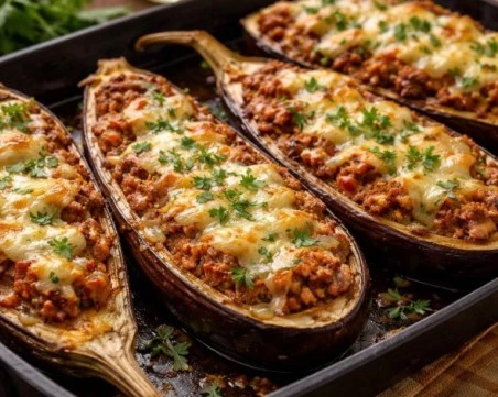 Рецепта за пълнени патладжани с кайма и кашкавал