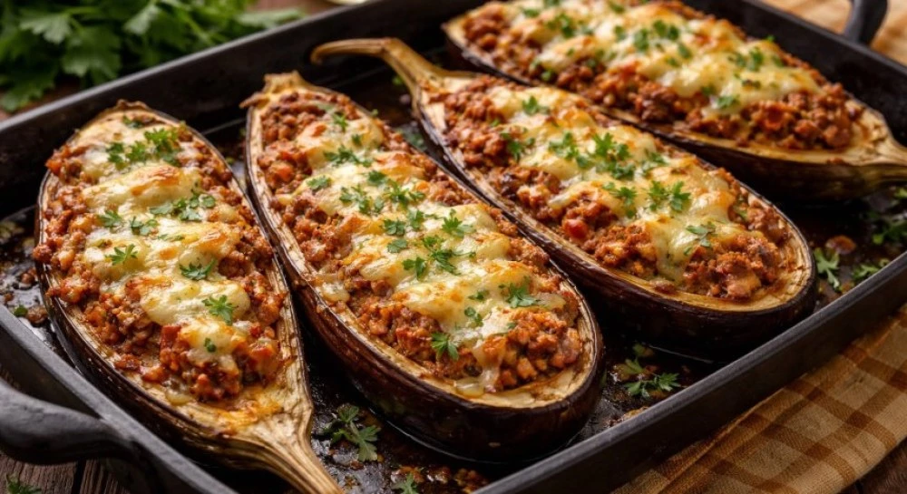 Рецепта за пълнени патладжани с кайма и кашкавал