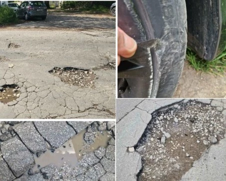 Капани в Кършияка: Зимните дупки станаха кратери, шофьори трошат гуми и джанти