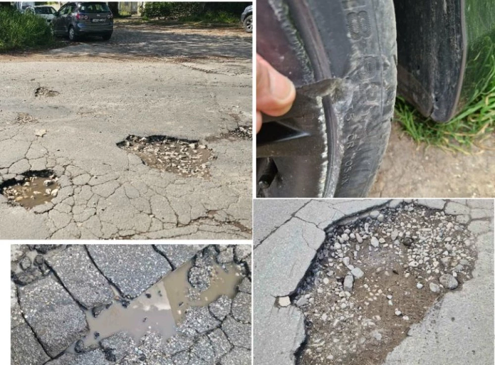 Капани в Кършияка: Зимните дупки станаха кратери, шофьори трошат гуми и джанти