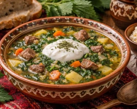 Рецептата за супа с коприва и свинско месо