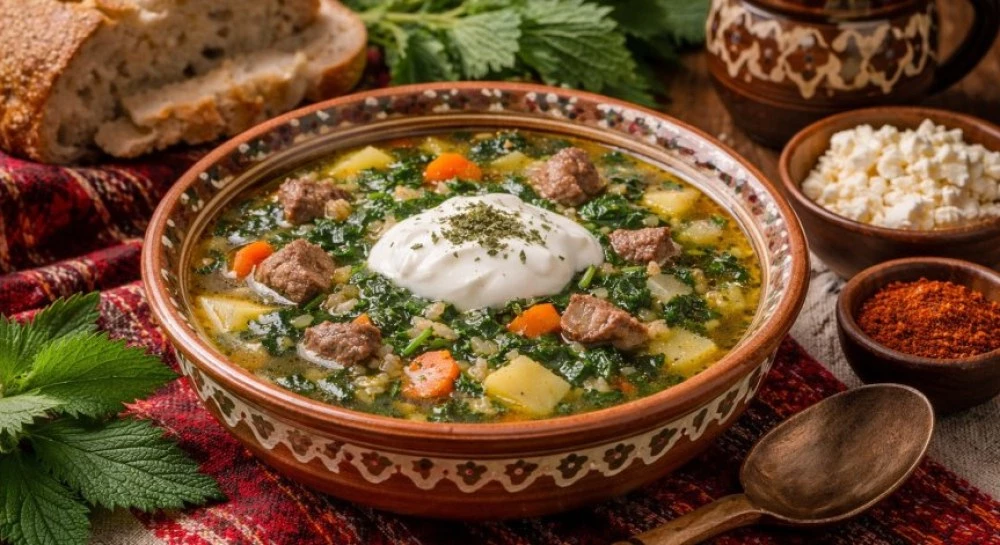 Рецептата за супа с коприва и свинско месо