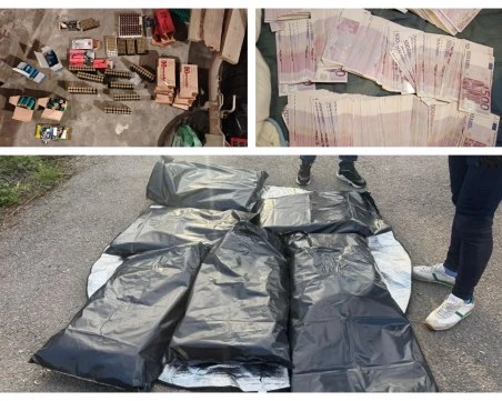 Разбиха ОПГ за пране на пари, иззето са над 600 000 евро, близо 70 кг. наркотици и боеприпаси