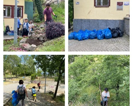 Малки и големи се включиха в акцията по почистването на Сахат тепе