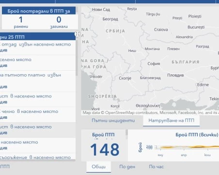 Интерактивната карта на МВР за катастрофите вече функционира нормално
