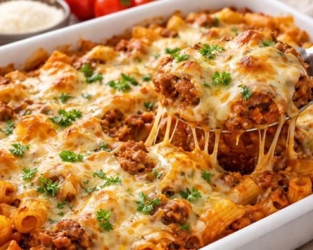 Рецепта за макарони на фурна с кайма и сирена