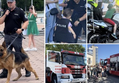 За бащите герои: Деца се качиха на полицейски мотори и аплодираха полицейски кучета в Пловдив
