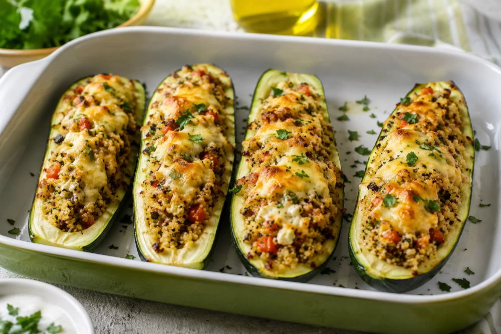 Пълнени тиквички с киноа и сирене – лека и здравословна вечеря с много вкус