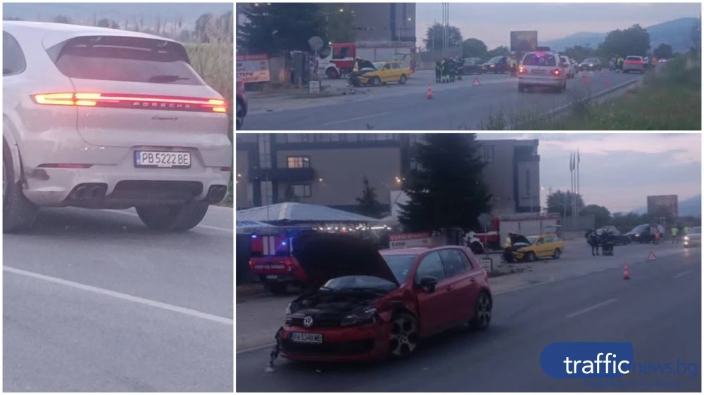 Тежка катастрофа с няколко автомобила на Околовръстното на Пловдив, жена е пострадала