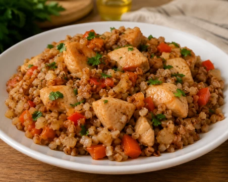 Елда с пиле и зеленчуци – вкусно и засищащо ястие за всеки ден