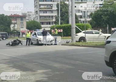 Катастрофа с моторист на кръговото до Панаира в Пловдив СНИМКИ