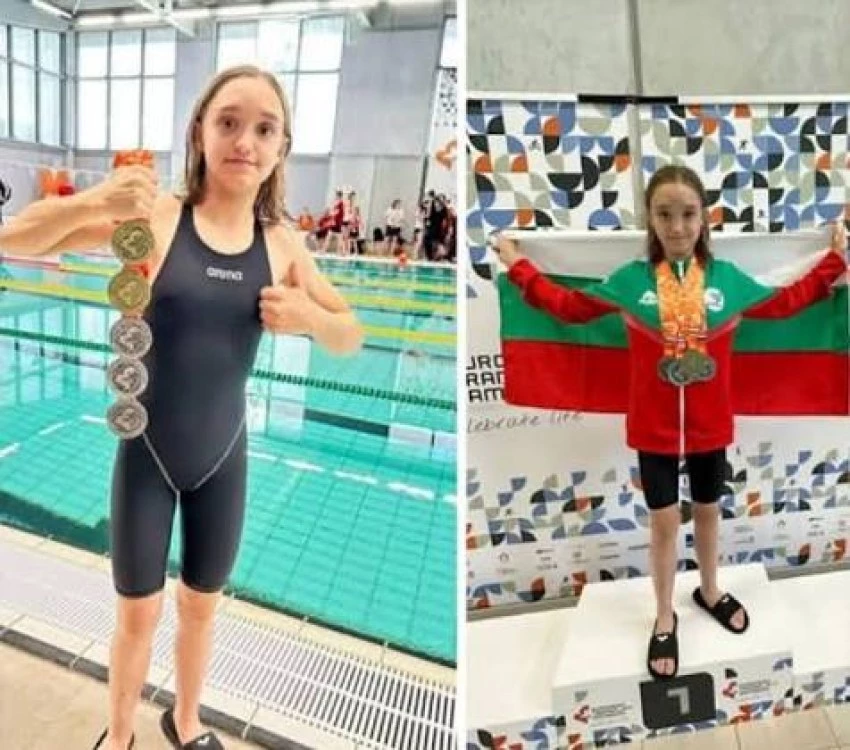12-годишната Елена от Асеновград спечели пет медала на Европейските игри за трансплантирани атлети