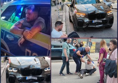 Луксозно BMW помете кола в центъра на София, шофьорът в шокиращо състояние след удара СНИМКИ