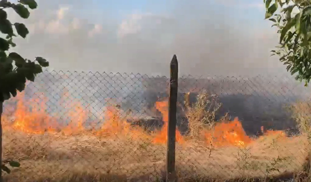 Гръм запали пожар край Пловдив ВИДЕО