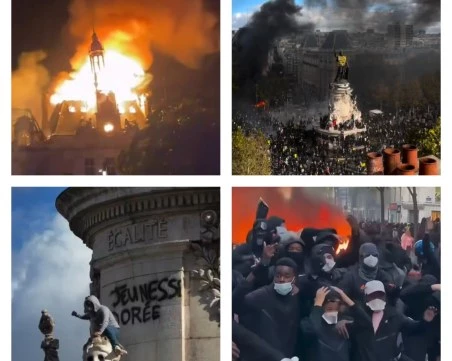 След масовите протести във Франция: Над 150 полицаи ранени, 1200 са арестувани, изгориха емблематична сграда в Лимож